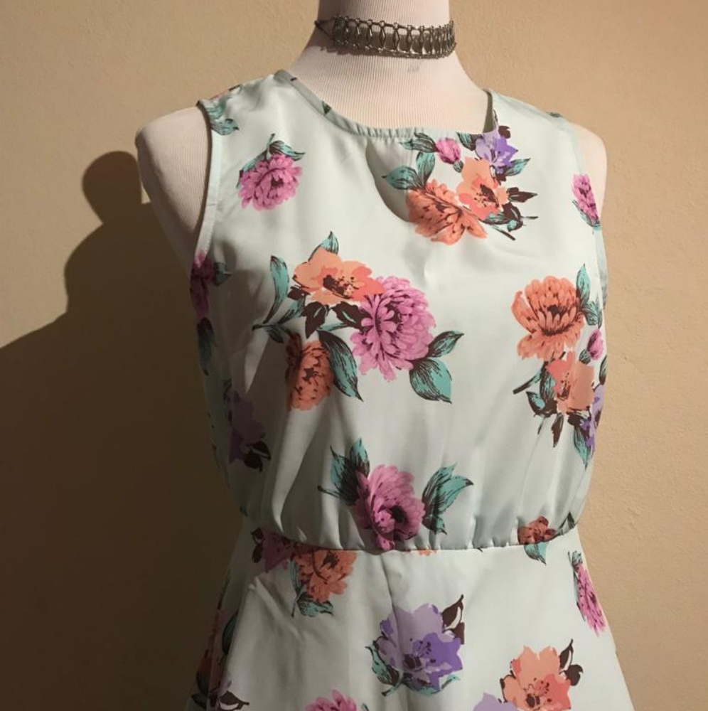 NWT Floral Light Blue Dress